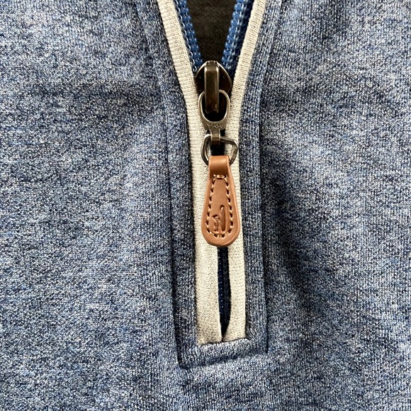 Johnnie-O Sweatshirt Mens Medium Blue ‎ 1/4 Zip Performance Pullover Stretch - Picture 5 of 7